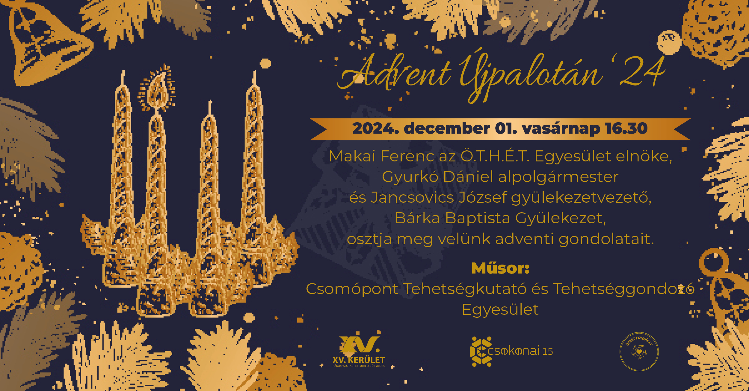 Az újpalotai első adventi gyertya meggyújtásának programja